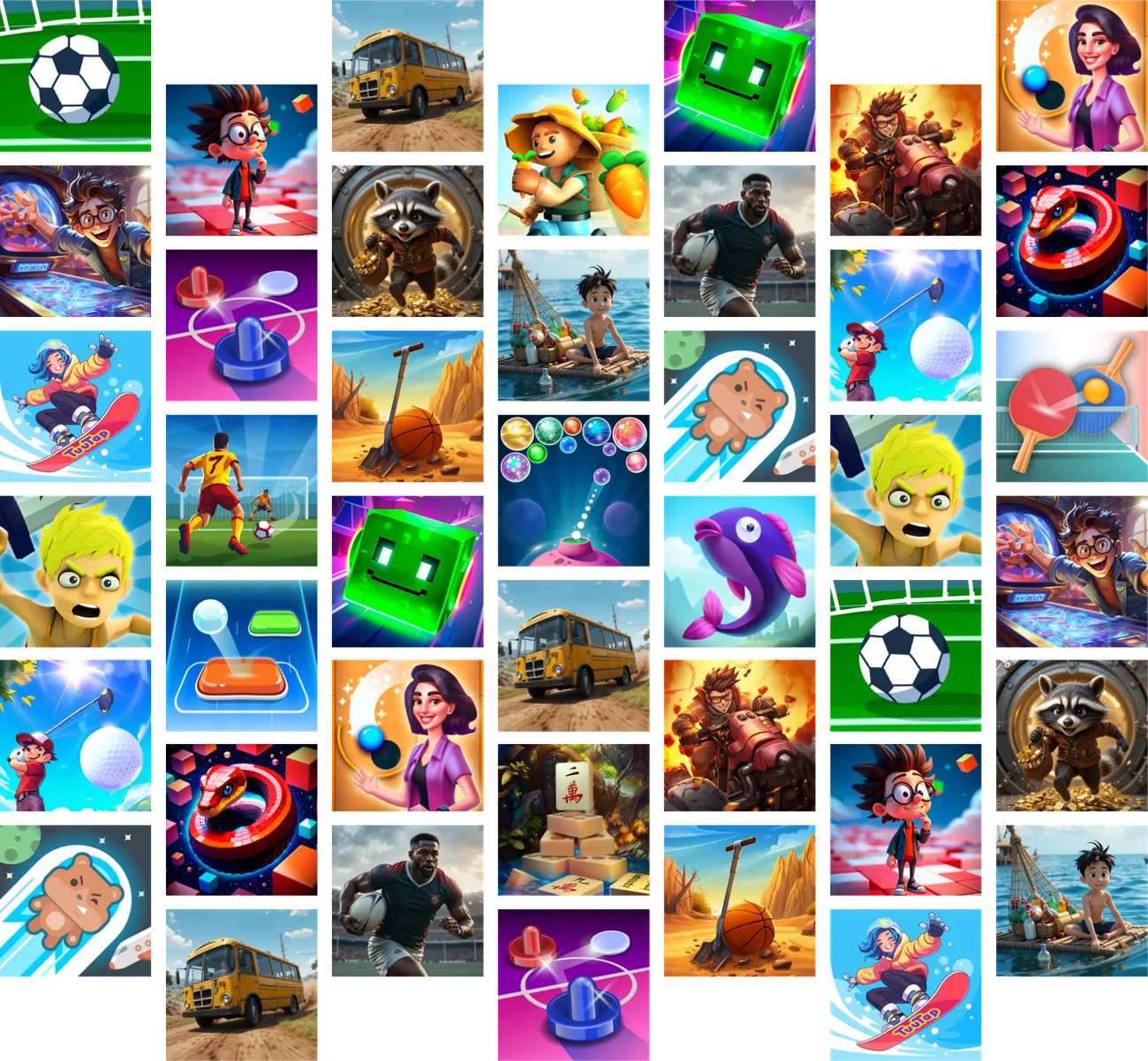 A selection of games from the TuuT catalogue