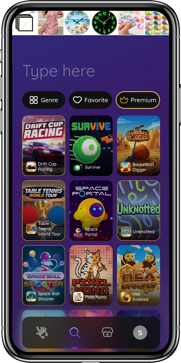 Banner ad placement inside the TuuTap feed