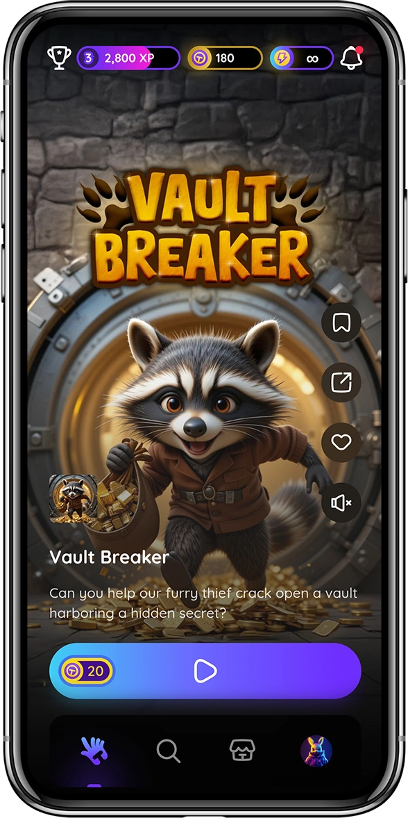 A game running inside the TuuTap feed